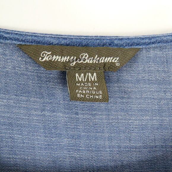 Tommy Bahama Chambray Blouse Blouse Denim Blouse - Picture 4 of 5